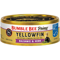 Bumble Bee Prime Balsamic & Herb Yellowfin Tuna In Extra Virgin Olive Oil, 5 Oz Cans (Pack Of 12) - Wild Caught Ahi Tuna - 28G Protein Per Serving - Non-Gmo, Msc Certified Sustainable Seafood