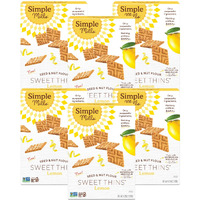 Simple Mills Lemon Seed & Nut Flour Sweet Thins, Paleo Friendly & Delicious Sweet Thin Cookies, Good For Snacks, Nutrient Dense, 4.25 Oz (Pack Of 6)