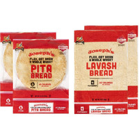 Joseph's 4-Pack Value Variety Bundle, Flax Oat Bran Whole Wheat 2 X Lavash Bread, Fresh Baked (8 Lavash Squares Total) And 2 X Pita Bread (12 Pita Loaves Total)