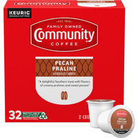 Community Coffee Pecan Praline Medium Roast Single Serve Keurig K-Cup Pods 32 Ct Box