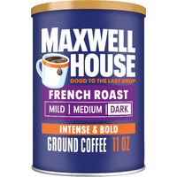 Maxwell House French Blend Ground Coffee, Bold Roast, 11 Ounce Canister