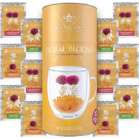 Teabloom Caffeine-Free Petite Blooming Teas - Gift Canister Of 12 Assorted Flowering Teas - Ideal With Teabloom Borosilicate Glass Cups Or Smaller Teapots
