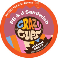 Crazy Cups Flavored Coffee For Keurig K-Cup Machines, Peanut Butter & Jelly Sandwich, Hot Or Iced Drinks, 22 Single Serve, Recyclable Pods