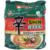 Nongshim Shin Ramyun Green Mushroom&Fried Tofu, 4.4 Ounce, Pack Of 4