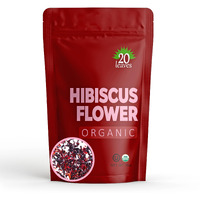 Hibiscus Flower Loose Leaf Tea - 100% Certified Organic - Herbal Tisane - Caffeine Free Hot Loose Leaf Tea - 1Lb Pouch - 16Oz Resealable Bag - 1 Pack