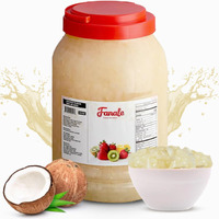 New Fanale Coconut Jelly Topping Nata De Coco For Boba Tea | Ice Cream | Yogurt | Smoothie | Milk Tea | Desserts Coconut, 8.3 Pound (Pack Of 4) | Jel012-Cs