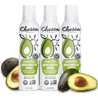 Chosen Foods 100% Pure Avocado Oil Spray, Keto And Paleo Diet Friendly, Kosher Cooking Spray For Baking, High-Heat Cooking And Frying (6 Oz, 3 Pack)