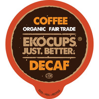 Ekocups Organic Swiss Water Decaf Medium Roast Coffee Pods, 30% More Coffee Per Cup, Fair Trade Decaffeinated Coffee For Keurig K Cup Machines, Recyclable Pods, 40 Count