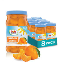 Dole Fruit Jars, Mandarin Oranges In 100% Fruit Juice, Gluten Free, Pantry Staples, 23.5 Oz Resealable Jars, 8 Count