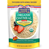 Coach's Oats Organic Whole Grain Oatmeal 3 Lbs | Cracked N Toasted Oats | Quick-Cooking, Steel Cut Texture | Heart-Healthy, Delicious Breakfast | Microwavable, Stovetop, Overnight Oatmeal, Ready In 3 To 5 Minutes | Enjoy The Perfect Start To Your Day