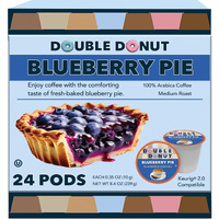 Double Donut Flavored Coffee Pods, Blueberry Coffee, Single Serve Hot Or Iced Coffee For Keurig K Cups Brewers, Medium Roast Coffee In Recyclable Pods, 24 Count