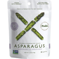 Poshi Marinated Asparagus Cuts Snack Pack | Rosemary + Oregano | Keto, Vegan, Paleo, Non Gmo, Low Carb + Calorie, Gluten Free, Fully Cooked Vegetables, Gourmet, Healthy, All Natural (10 Pack, 1.34 Oz)