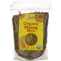 Jiva Organic Mung Bean - Mung Moong Beens Whole For Sprouting And Cooking - 2 Lb Bean Bag - Indian Spices