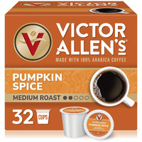 Victor Allen's Coffee Pumpkin Spice Flavored, Medium Roast, 32 Count, Single Serve Coffee Pods For Keurig K-Cup Brewers