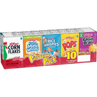 Kellogg's Cold Breakfast Cereal, Single Serve, Variety Pack, 10.94Oz Tray (10 Boxes)