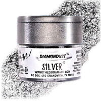Silver Edible Glitter For Drinks, Cocktails, Cake Decorating, Strawberries, Chocolates & More | No Taste | 4G | 100% Food-Safe | Kosher, Vegan, Gluten & Nut Free | Diamondust By The Sugar Art