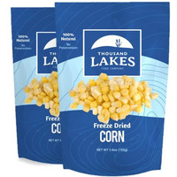 Thousand Lakes Freeze Dried Vegetables - Sweet Corn 2-Pack 3.6 Ounces (7.2 Ounces Total) | 100% Whole Sweet Corn Kernels