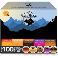 Roast Ridge Single Serve Coffee Pods For Keurig K-Cup Brewers, Variety Pack, Medium Roast, 100 Count (20 Each: Cinnamon Swirl, Coconut Caramel, Chocolate Mocha, Southern Pecan, Chocolate Hazelnut)