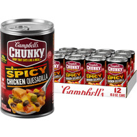 Campbell's Chunky Soup, Spicy Chicken Quesadilla Soup, 18.8 Oz Can (Case Of 12)
