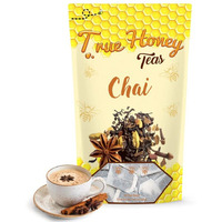 True Honey Chai Tea Bags - Providing Herbal Wellness - All Natural Organic Cinnamon, Clove, Coriander, Anise And Fennel Black - Blended With Honey Crystals Blended - 24 Count