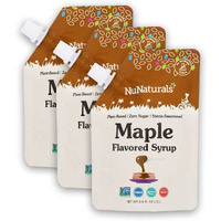 Nunaturals Stevia Syrup, Sugar-Free Sweetener, Plant-Based Sugar Substitute, Zero Calorie, Sugar-Free Syrup, Maple, 6.6Oz (3-Pack)