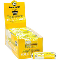 Regal Crown Sour Lemon Hard Candy Rolls | Old Fashioned Sour Lemon Candy | Traditional Lemon Candy Brought To You By Iconic Candy | 24 Count