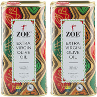 Zoe, Extra Virgin Olive Oil Tin, Bpa Free Lining, 1L 33.8 Ounce Pack Of 2