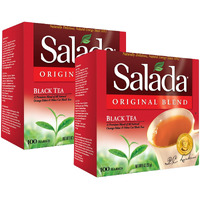 Salada Black Tea Blended Bold Strong Black Tea With 100 Tea Bags Per Box (Pack Of 2) Contains Caffeine Brew Hot Naturally Flavored Rich In Antioxidants Original Blend Tea