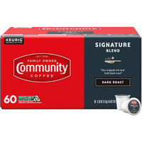 Community Coffee Signature Blend 60 Count Coffee Pods, Dark Roast, Compatible With Keurig 2.0 K-Cup Brewers, Box Of 60 Pods