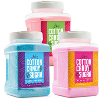 The Candery Cotton Candy Sugar Floss 3Lbs 3 Pack Premium Flavors (Strawberry,Cherry,Raspberry)