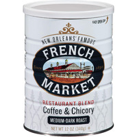 French Market Coffee & Chicory Restaurant Blend Medium-Dark Roast Ground Coffee, 12Oz Can (Pack Of 3)