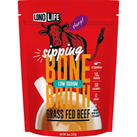Lonolife Low Sodium Beef Bone Broth Powder Mix | Grass-Fed, 10G Protein | Collagen-Rich, Keto & Paleo Friendly | Natural Ingredients | 8Oz Bulk Container (15 Servings)