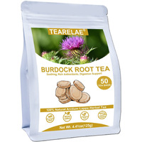 Tearelae - Burdock Root Tea - 2.5G X 50 Count Burdock Root Tea Bags - Premium Natural Burdock Root - Premium Arctium Lappa Herbal Tea - Caffeine-Free, Non-Gmo