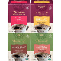 Teeccino Herbal Tea Variety Pack - Vanilla Nut, Hazelnut, Maca Chocolat  , French Roast - Roasted Herbal Tea Thats Caffeine Free & Prebiotic For Natural Energy, 10 Tea Bags (Pack Of 4)