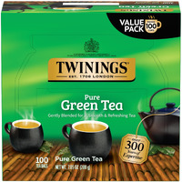 Twinings Pure Green Tea Individually Wrapped Bags, 100 Count (Pack Of 1), Smooth & Refreshing, Caffeinated, Enjoy Hot Or Iced