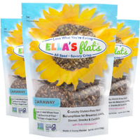 Ellas Flats Caraway All Seed Savory Crisps - All Natural, Gluten Free, Good Source Of Protein, High Fiber, Vegan And Keto Friendly (3 Pack)