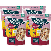 Seven Sundays Organic Muesli Cereal, Farmers Market Almond Date Currant, 32 Oz Bag (Pack Of 4), Gluten Free, 0G Added Sugar, Enjoy Warm, Cool Or As Overnight Oats