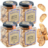 Nonni's La Dolce Vita Almond Biscotti - 4 Tubs - 34Oz Of Biscotti Italian Cookies - Italian Biscotti Cookies - Biscotti Jar - Biscotti Packed W/California Whole Almonds - Perfect W/Coffee - Kosher