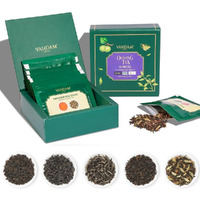 Vahdam, Assorted Oolong Tea Sampler Gift Set (5 Teas Flavors, 25 Servings) Gluten Free, Non Gmo - 5 Unblended Loose Leaf Tea Sampler | Tea Variety Pack, Gifts For Him/Her | Gifts For Women & Men