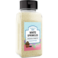 Unpretentious White Jimmies Sprinkles (2 Cups), Light Ivory, Perfect For Festivities, Multi-Use Shaker Bottle, Dessert Decorating