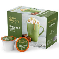 Door County Coffee Highlander Grogg Flavored Coffee Ground | 10 Count Single Serve Cups | Medium Roast | 100% Specialty Arabica Coffee | Flavored Gourmet Coffee | Caramel & Irish Cream Coffee
