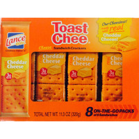 Lance Toast Chee Cheddar Cheese Sandwich Crackers 8 On-The-Go Packs Of 6 Sandwiches 11.3 Oz (Pack Of 3)