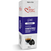 Italian Coffee For Espresso Lovers Italian Coffee Decaffeinated Espresso Capsules Compatible With Starbucks Verismo, Cbtl, Caffitaly, K-Fee Systems ""Dek"" (80 Pods ""Dek"" Decaf Blend)
