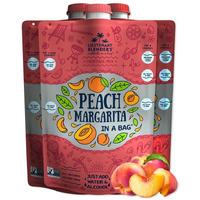Lt. Blender's Peach Margarita In A Bag - Peach Margarita Mix - Each Bag Makes 1/2 Gallon - Non-Gmo Cocktail Mix - No Blender Needed - Add Liquor, Wine Or As A Mocktail (Pack Of 3)