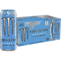 Monster Energy Ultra Blue, Sugar Free Energy Drink, 16 Ounce (Pack Of 15)