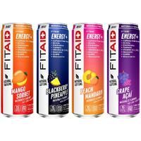 Lifeaid Fitaid Energy, 200Mg Natural Caffeine, Keto, Variety Pack, Optimum Performance Formula: Bcaas, Quercetin, Electrolytes, Omega-3S, 15 Calories, Paleo, Vegan & Gluten-Free, 12 Fl Oz (Pack Of 12)