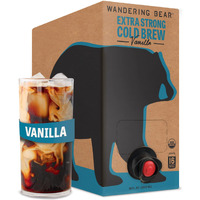 Wandering Bear Organic Vanilla Cold Brew Coffee On Tap, 96 Fl Oz - Extra Strong, Smooth, Unsweetened, Shelf-Stable, And Ready To Drink Iced Coffee, Cold Brewed Coffee, Cold Coffee