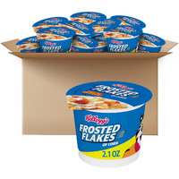 Kellogg's Frosted Flakes Breakfast Cereal Cups, 8 Vitamins And Minerals, Kids Snacks, Original, 25.2Oz Case (12 Cups)