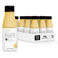 Soylent Banana Meal Replacement Shake, Ready-To-Drink Plant Based Protein Drink, Contains 20G Complete Vegan Protein And 1G Sugar, 14Oz, 12 Pack
