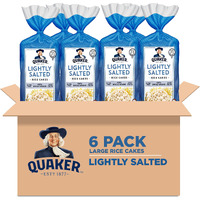 Quaker Large Rice Cakes, Lightly Salted, Pack Of 6